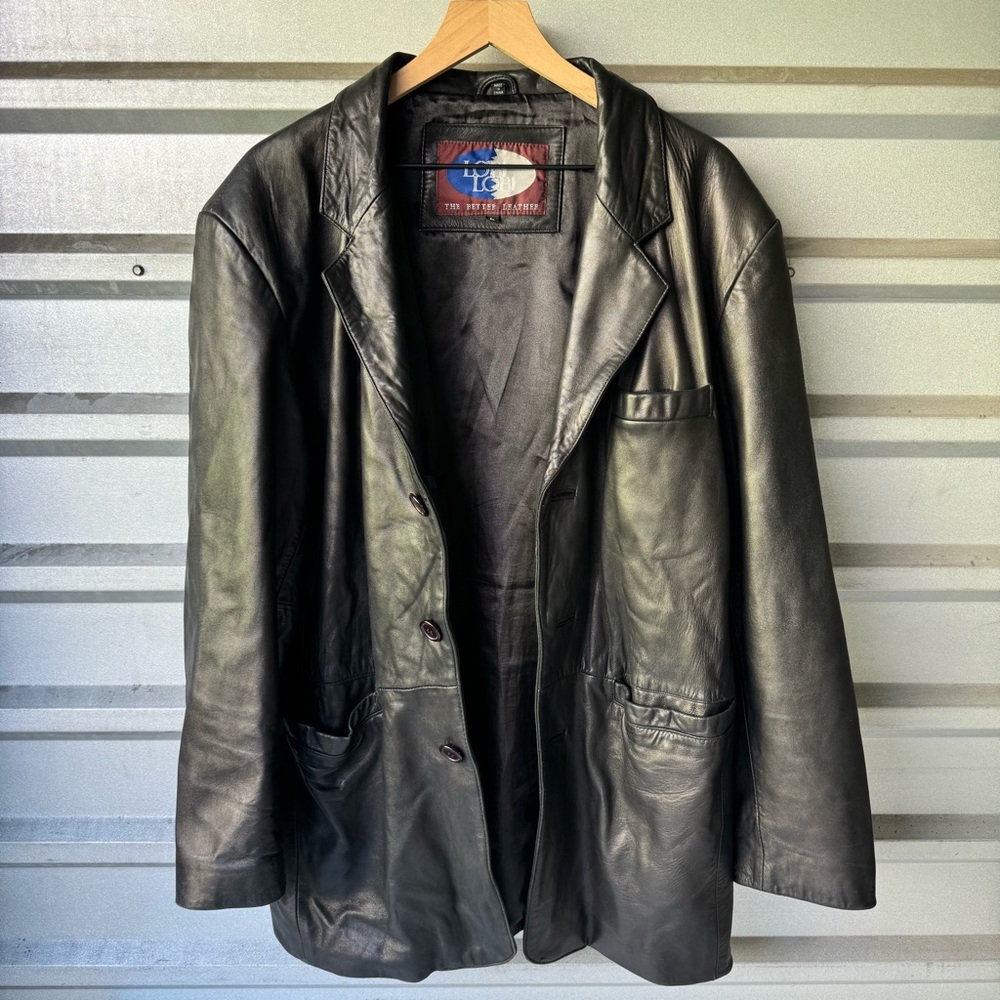 LOBI LOBI Men's Black Leather Jacket Sz Large L